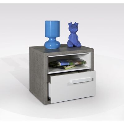 COMPOSAD Comodino Mod. Mipiace Cm 45x40 H. 50 Cemento E Bianco COMPOSAD Comodino Mod. Mipiace Cm 45x40 H. 50 Cemento E Bianco