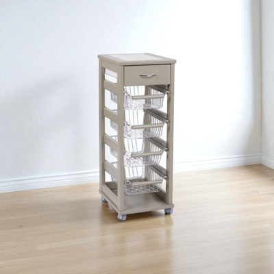 LIBEROSHOPPING Carrello Salvaspazio Portafrutta E Cassetti Laccato Tortora LIBEROSHOPPING Carrello Salvaspazio Portafrutta E Cassetti Laccato Tortora