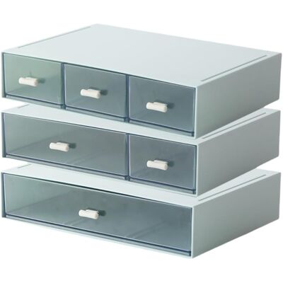 OEM Organizzatore Da Ufficio A Tre Livelli Con 6 Cassetti, Un Organizer Per Il Trucco, Scatole Portaoggetti Impilabili E Cassetti In Plastica Per Riporre Articoli Di Cancelleria E Cosmetici (blu). OEM Organizzatore Da Ufficio A Tre Livelli Con 6 Cassetti, Un Organizer Per Il Trucco, Scatole Portaoggetti Impilabili E Cassetti In Plastica Per Riporre Articoli Di Cancelleria E Cosmetici (blu).