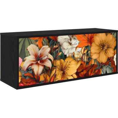 VIDAXL Mobile Tv Da Parete Gennep 102 X 33 X 40 Cm Rovere Nero VIDAXL Mobile Tv Da Parete Gennep 102 X 33 X 40 Cm Rovere Nero