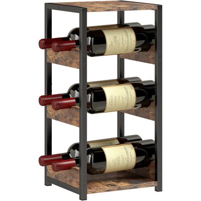 OEM Portabottiglie , Scaffali Ondulati, Piedini Regolabili, Marrone Rustico, Nero. OEM Portabottiglie , Scaffali Ondulati, Piedini Regolabili, Marrone Rustico, Nero.