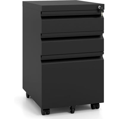 COSTWAY Cassettiera Ufficio Sotto Scrivania 3 Cassetti Ruote Rotelle Chiave Serratura Schedario Porta Documenti Portadocumenti Metallo Acciaio Mobiletto Mobil COSTWAY Cassettiera Ufficio Sotto Scrivania 3 Cassetti Ruote Rotelle Chiave Serratura Schedario Porta Documenti Portadocumenti Metallo Acciaio Mobiletto Mobil