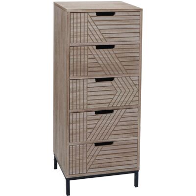 DÉCOSHOP26 Cassettiera A 5 Cassetti Con Design 3d 84x35x29 Cm Legno E Metallo 040009739 DÉCOSHOP26 Cassettiera A 5 Cassetti Con Design 3d 84x35x29 Cm Legno E Metallo 040009739