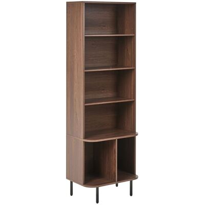 BELIANI Libreria A 6 Ripiani In Truciolato, Mdf E Ferro Laminato, Colore Marrone Scuro Bradley BELIANI Libreria A 6 Ripiani In Truciolato, Mdf E Ferro Laminato, Colore Marrone Scuro Bradley