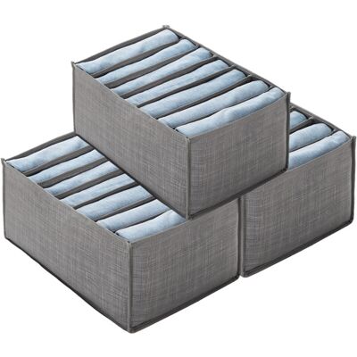 ULISEM Organizzatori Per Abiti Pieghevoli – Set Di 3 Cassetti (7 Scomparti, Struttura Rigida In Plastica Riciclata, Colore Bianco) ULISEM Organizzatori Per Abiti Pieghevoli – Set Di 3 Cassetti (7 Scomparti, Struttura Rigida In Plastica Riciclata, Colore Bianco)