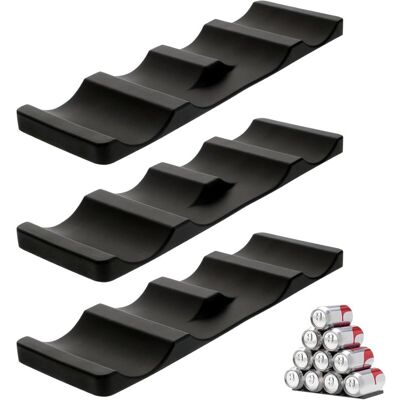 TORMATOR Set Di 3 Portabottiglie Da Frigorifero - Antiscivolo - Impilabili - Pieghevoli - Per Conservare Birra, Bibite, Acqua Minerale (nero) TORMATOR Set Di 3 Portabottiglie Da Frigorifero - Antiscivolo - Impilabili - Pieghevoli - Per Conservare Birra, Bibite, Acqua Minerale (nero)