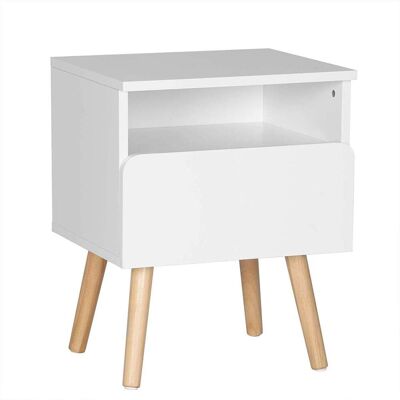 Tavolino Notte WOLTU Piccolo Tavolo con Cassetto e Organizzatore Aperto - Bianco Tavolino Notte WOLTU Piccolo Tavolo con Cassetto e Organizzatore Aperto - Bianco