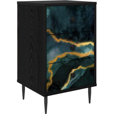 VIDAXL Armadio Da Notte Wijhe Rovere Nero 36 X 33 X 61 Cm VIDAXL Armadio Da Notte Wijhe Rovere Nero 36 X 33 X 61 Cm