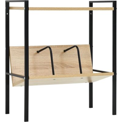 VIDAXL Scaffale Libri 2 Ripiani Nero E Rovere 52x28x59 Cm Multistrato - VIDAXL Scaffale Libri 2 Ripiani Nero E Rovere 52x28x59 Cm Multistrato -
