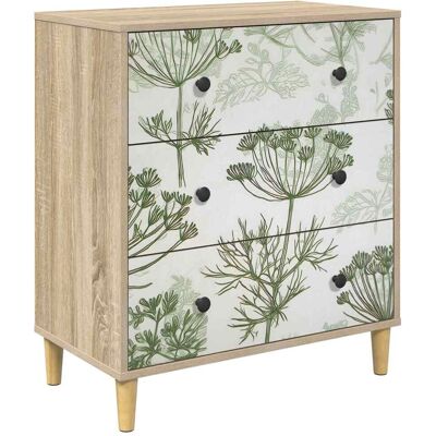 VIDAXL Cassettiera Gotha Stampa Di Albero Verde 66 X 36,5 X 75 Cm VIDAXL Cassettiera Gotha Stampa Di Albero Verde 66 X 36,5 X 75 Cm