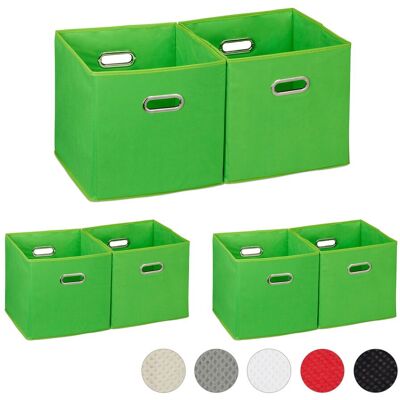 RELAXDAYS 6x Cestini Porta-oggetti, Senza Coperchio Con Manico, Pieghevole, Ceste Quadrate Di Stoffa 30 Cm, Verde RELAXDAYS 6x Cestini Porta-oggetti, Senza Coperchio Con Manico, Pieghevole, Ceste Quadrate Di Stoffa 30 Cm, Verde