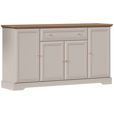 PETITS-MEUBLES Buffet 4 Ante 1 Cassetto Dulci Cashmere E Marrone 91,5cm PETITS-MEUBLES Buffet 4 Ante 1 Cassetto Dulci Cashmere E Marrone 91,5cm