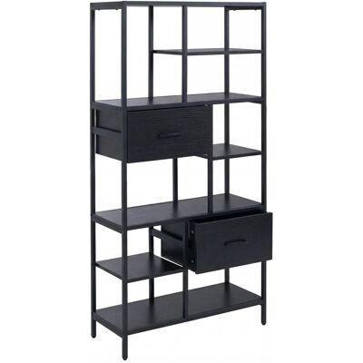 DÉCOSHOP26 Libreria Industriale Con Cassetti Ripiano Autoportante 150x81x33 Cm Realizzata In Mdf E Metallo Nero 040008784 DÉCOSHOP26 Libreria Industriale Con Cassetti Ripiano Autoportante 150x81x33 Cm Realizzata In Mdf E Metallo Nero 040008784