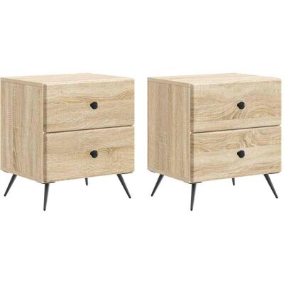 VIDAXL Armadio Da Notte 2 Pcs Rovere Sonoma 43 X 34,5 X 47,5 Cm VIDAXL Armadio Da Notte 2 Pcs Rovere Sonoma 43 X 34,5 X 47,5 Cm