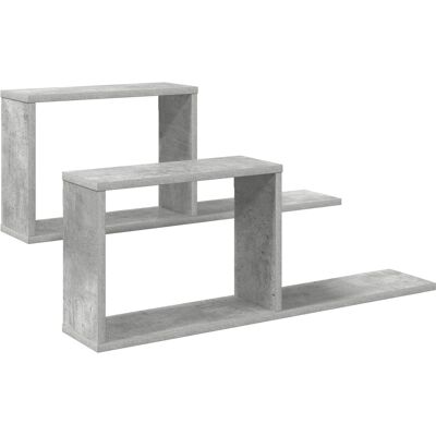 VIDAXL Scaffali Flottanti 2 Pz Grigio Cemento 80 X 15 X 30 Cm VIDAXL Scaffali Flottanti 2 Pz Grigio Cemento 80 X 15 X 30 Cm