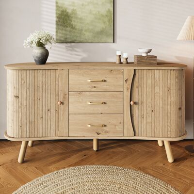 OKMYHOME Madia Con Ante Scorrevoli E Cassetti Mdf 150 Cm OKMYHOME Madia Con Ante Scorrevoli E Cassetti Mdf 150 Cm