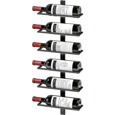 HOMCOM Portabottiglie Da Parete Per 6 Bottiglie Di Vino, Nero HOMCOM Portabottiglie Da Parete Per 6 Bottiglie Di Vino, Nero