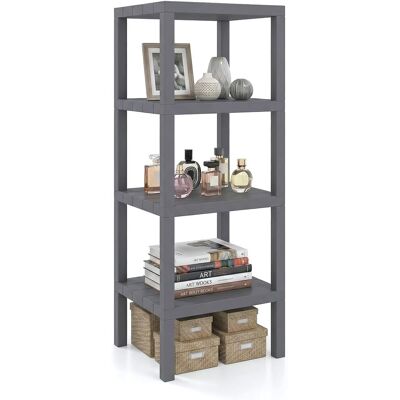 COSTWAY Scaffale Di Stoccaggio A 4 Ripiani, Plastica, 38x32.5x99cm,per Bagno Cucina,grigio COSTWAY Scaffale Di Stoccaggio A 4 Ripiani, Plastica, 38x32.5x99cm,per Bagno Cucina,grigio