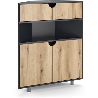 Vicco Credenza Inaro, Antracite/quercia, 79 X 96 Cm Con 4 Scomparti, Vicco Credenza Inaro, Antracite/quercia, 79 X 96 Cm Con 4 Scomparti,