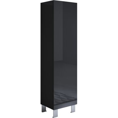 LETTIEMOBILI Mobile Soggiorno Con Piedini 12cm Vetrina Salotto Moderno Vetrinetta Pensile 40x177x28 Modello Luke V4 Nero Lucido LETTIEMOBILI Mobile Soggiorno Con Piedini 12cm Vetrina Salotto Moderno Vetrinetta Pensile 40x177x28 Modello Luke V4 Nero Lucido