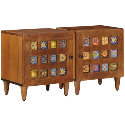 VIDAXL Armadio Da Notte 2 Pcs Marrone 40 X 33 X 46 Cm VIDAXL Armadio Da Notte 2 Pcs Marrone 40 X 33 X 46 Cm