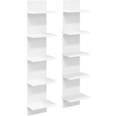 VIDAXL Scaffale Da Parete 2 Pz Bianco 22 X 15 X 100 Cm VIDAXL Scaffale Da Parete 2 Pz Bianco 22 X 15 X 100 Cm