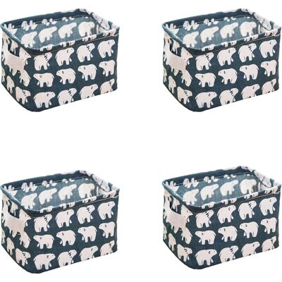 FORTUNEVILLE Mini Cestini Portaoggetti, Pratici Contenitori In Tessuto Di Lino Per Cassetti, Organizer Pieghevoli Da Scrivania Per Scaffali E Scrivania, Giocattoli, Libri O Trucchi, 4 Pezzi FORTUNEVILLE Mini Cestini Portaoggetti, Pratici Contenitori In Tessuto Di Lino Per Cassetti, Organizer Pieghevoli Da Scrivania Per Scaffali E Scrivania, Giocattoli, Libri O Trucchi, 4 Pezzi