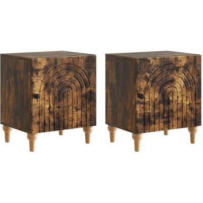 VIDAXL Armadio Da Notte 2 Pz Rovere Fumo 43 X 34,5 X 50 Cm VIDAXL Armadio Da Notte 2 Pz Rovere Fumo 43 X 34,5 X 50 Cm