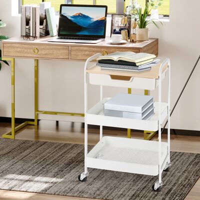 PZCC Carrello Da Cucina Homcom Con Ruote, Carrello Portaoggetti Con Cassetto Estraibile, 2 Cestelli E Freni Per Bagno, Soggiorno, Camera Da Letto, 43,9x30,5x75,6 Cm, Bianco PZCC Carrello Da Cucina Homcom Con Ruote, Carrello Portaoggetti Con Cassetto Estraibile, 2 Cestelli E Freni Per Bagno, Soggiorno, Camera Da Letto, 43,9x30,5x75,6 Cm, Bianco