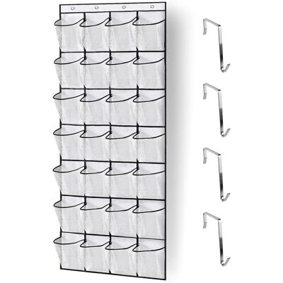 ARNAULT Organizzatore Per Scarpe Da Appendere Alla Porta Con 28 Tasche E 4 Ganci, Tasca Porta Scarpe Sospesa, Organizer Per Scarpe, Contenitore Per Scarpe Per Camera Da Letto, Bagno (bianco) ARNAULT Organizzatore Per Scarpe Da Appendere Alla Porta Con 28 Tasche E 4 Ganci, Tasca Porta Scarpe Sospesa, Organizer Per Scarpe, Contenitore Per Scarpe Per Camera Da Letto, Bagno (bianco)