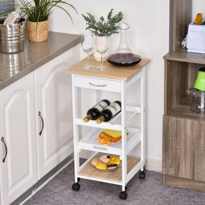 PZCC Carrello Da Cucina Multifunzionale A 4 Ripiani Con Ruote, Cassetto, Ripiani E Portabottiglie, 37x37x76 Cm, Bianco PZCC Carrello Da Cucina Multifunzionale A 4 Ripiani Con Ruote, Cassetto, Ripiani E Portabottiglie, 37x37x76 Cm, Bianco