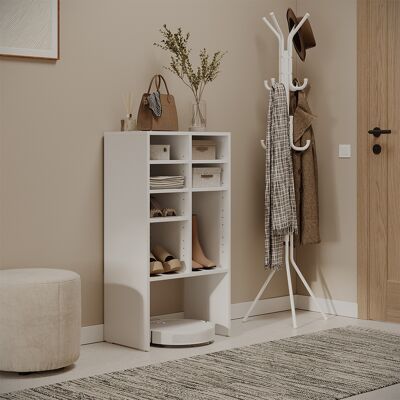 Vicco Scarpiera Hermia, Bianco, 53 X 99 Cm Con 7 Scomparti Aperti, Vicco Scarpiera Hermia, Bianco, 53 X 99 Cm Con 7 Scomparti Aperti,