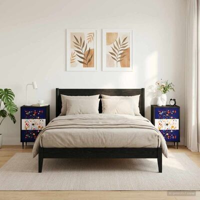 VIDAXL Armadio Da Notte Mainz 2 Pz Rovere Nero 36 X 33 X 61 Cm VIDAXL Armadio Da Notte Mainz 2 Pz Rovere Nero 36 X 33 X 61 Cm