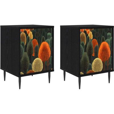 VIDAXL Armadio Da Notte Zaandam 2 Pz Rovere Nero 36 X 33 X 51 Cm VIDAXL Armadio Da Notte Zaandam 2 Pz Rovere Nero 36 X 33 X 51 Cm