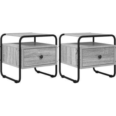 VIDAXL Armadio Da Notte 2 Pz Sonoma Grigio 40 X 39,5 X 40 Cm VIDAXL Armadio Da Notte 2 Pz Sonoma Grigio 40 X 39,5 X 40 Cm