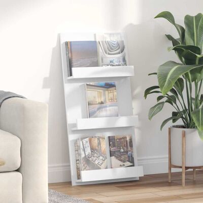 VIDAXL Scaffale Per Riviste Bianco 51 X 11 X 102 Cm Legno VIDAXL Scaffale Per Riviste Bianco 51 X 11 X 102 Cm Legno