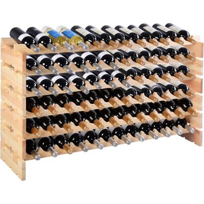 COSTWAY - Portabottiglie Per Vino In Legno, Scaffale Per 72 Bottiglie Di Vino, Cantinetta Porta Vino, 119 X 29 X 71,5 Cm, Naturale COSTWAY - Portabottiglie Per Vino In Legno, Scaffale Per 72 Bottiglie Di Vino, Cantinetta Porta Vino, 119 X 29 X 71,5 Cm, Naturale