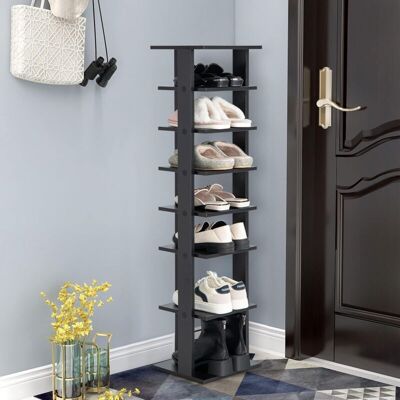 COSTWAY - Scarpiera A 7 Ripiani, Scaffale Portascarpe In Legno Con 2 Ripiani Di Diverse Altezze, Scaffale Portaoggetti Multifunzione Per Ingresso Soggiorno Camera Da Letto, 28,5x25,5x110 Cm (nero) COSTWAY - Scarpiera A 7 Ripiani, Scaffale Portascarpe In Legno Con 2 Ripiani Di Diverse Altezze, Scaffale Portaoggetti Multifunzione Per Ingresso Soggiorno Camera Da Letto, 28,5x25,5x110 Cm (nero)