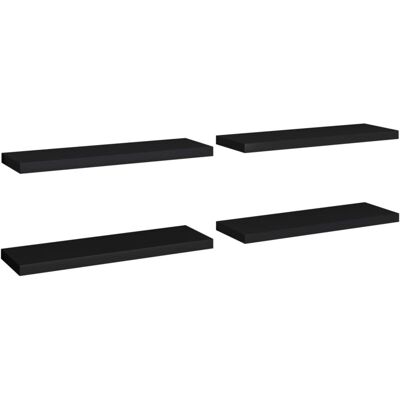 VIDAXL Scaffali A Parete 4 Pz Neri 80x23,5x3,8 Cm In Mdf - VIDAXL Scaffali A Parete 4 Pz Neri 80x23,5x3,8 Cm In Mdf -