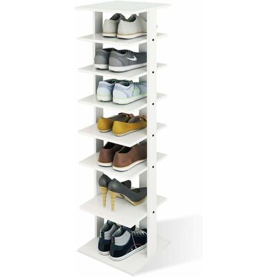 COSTWAY - Scarpiera In Legno, Libreria Multifunzione, Supporto Per Scarpe A 7 Piani, Bianco COSTWAY - Scarpiera In Legno, Libreria Multifunzione, Supporto Per Scarpe A 7 Piani, Bianco