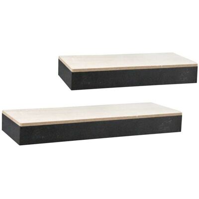 BAKAJI - Set 2 Mensole Parete Rettangolare Mensola Scaffale Metallo E Legno 2 Misure BAKAJI - Set 2 Mensole Parete Rettangolare Mensola Scaffale Metallo E Legno 2 Misure