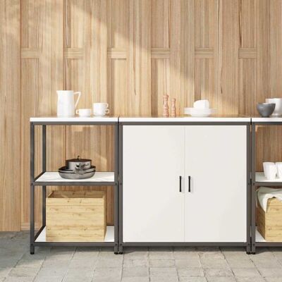 VIDAXL Set Di Stoccaggio Per Cucina Hattem 2 Pcs Bianco VIDAXL Set Di Stoccaggio Per Cucina Hattem 2 Pcs Bianco