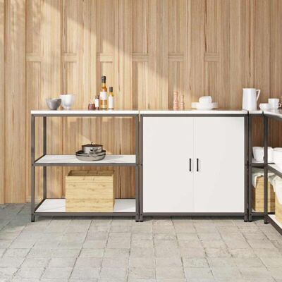 VIDAXL Set Di Stoccaggio Per Cucina Hattem 2 Pcs Bianco VIDAXL Set Di Stoccaggio Per Cucina Hattem 2 Pcs Bianco