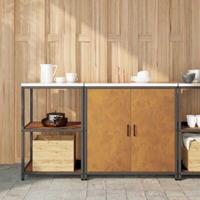 VIDAXL Set Di Stoccaggio Per Cucina Hattem 2 Pcs Ruggine VIDAXL Set Di Stoccaggio Per Cucina Hattem 2 Pcs Ruggine