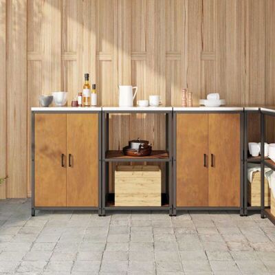 VIDAXL Set Di Stoccaggio Per Cucina Hattem 3 Pcs Ruggine VIDAXL Set Di Stoccaggio Per Cucina Hattem 3 Pcs Ruggine