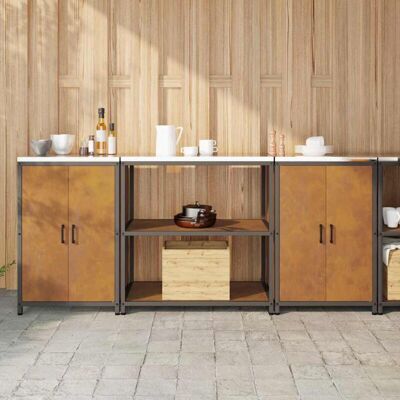 VIDAXL Set Di Stoccaggio Per Cucina Hattem 3 Pcs Ruggine VIDAXL Set Di Stoccaggio Per Cucina Hattem 3 Pcs Ruggine