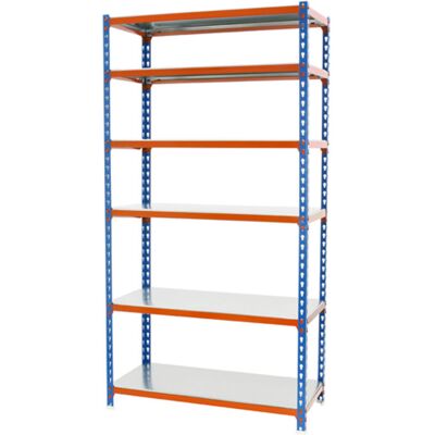 SIMONRACK Scaffale Portaoggetti, 2500x1100x400 Mm, 6 Ripiani, Portata 200 Kg Per Ripiano, Metallo, Scaffale Da Garage, Blu/arancione/zincato – Simonclick SIMONRACK Scaffale Portaoggetti, 2500x1100x400 Mm, 6 Ripiani, Portata 200 Kg Per Ripiano, Metallo, Scaffale Da Garage, Blu/arancione/zincato – Simonclick