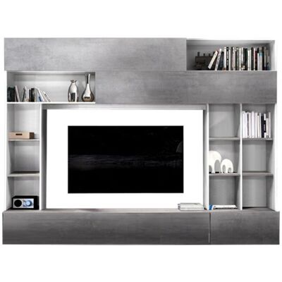 DEFIBRICO Parete Attrezzata Boran Bianco Beton DEFIBRICO Parete Attrezzata Boran Bianco Beton