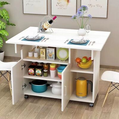 BAKAJI Tavolo Tavolino Mobile Cucina Con Scaffali Armadietto Salvaspazio Portaoggetti BAKAJI Tavolo Tavolino Mobile Cucina Con Scaffali Armadietto Salvaspazio Portaoggetti
