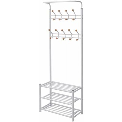 Porta abiti con contenitore per scarpe vidaXL - 68x32x182.5 cm Bianco Mobile Porta abiti con contenitore per scarpe vidaXL - 68x32x182.5 cm Bianco Mobile